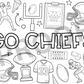 Go Chiefs Coloring Page - INSTANT DOWNLOAD