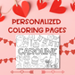 Personalized Valentine's Day Coloring Page