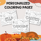 Personalized Thanksgiving Coloring Page