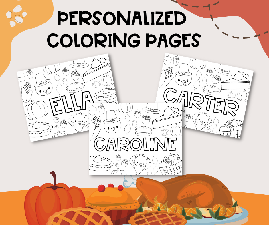 Personalized Thanksgiving Coloring Page
