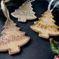 Tree Shaped Stocking Tag - Mirrored Acrylic Lettering